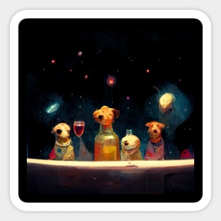 Dog Bar in Space Sticker